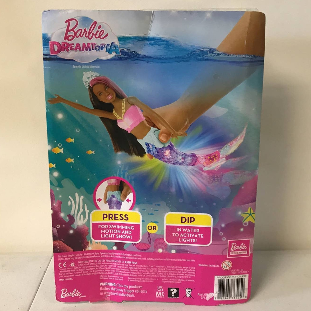 Barbie Dreamtopia Sparkle Lights Mermaid Doll with Swimming Motion & Lig… - Picture 4 of 4